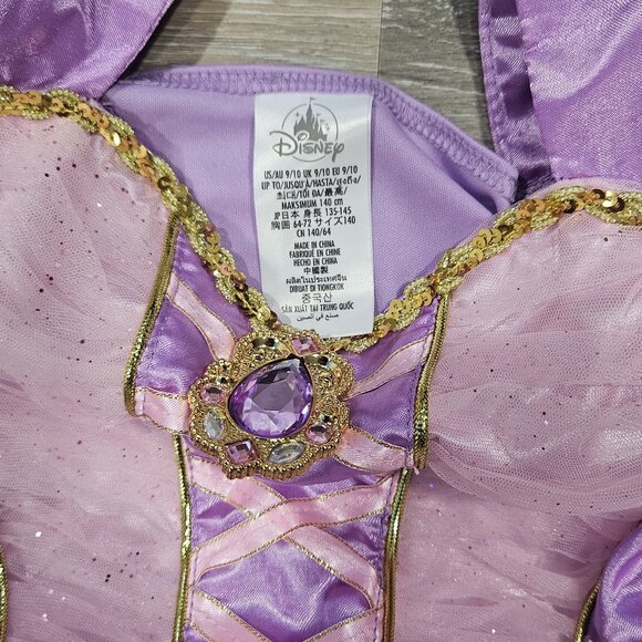 Disney Rapunzel Tangled Princess Dress w/ Braid Headband | Kids 9/10 - Picture 2 of 10